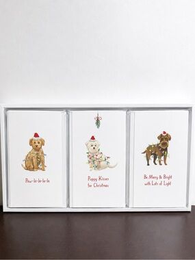 Punch Studio Holiday Dog Cards - Red and White